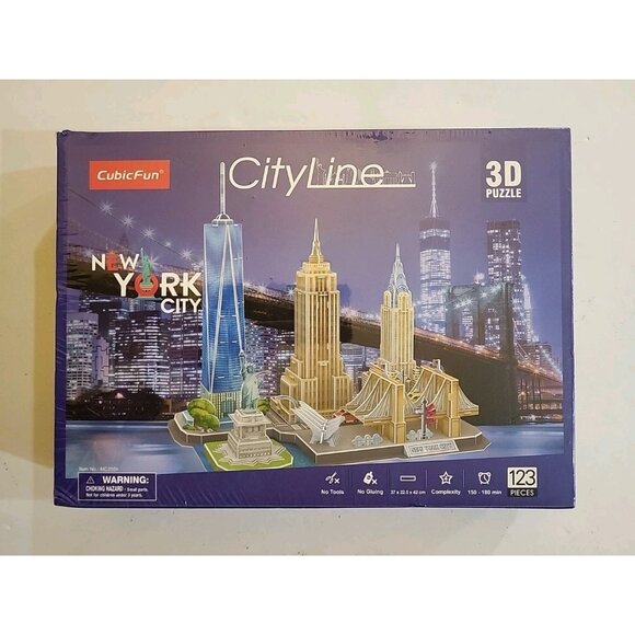 Cubic Fun 3D Puzzle City Line New York City Hobby Puzzle 123 pcs NIB NEW SEALED - Picture 1 of 6